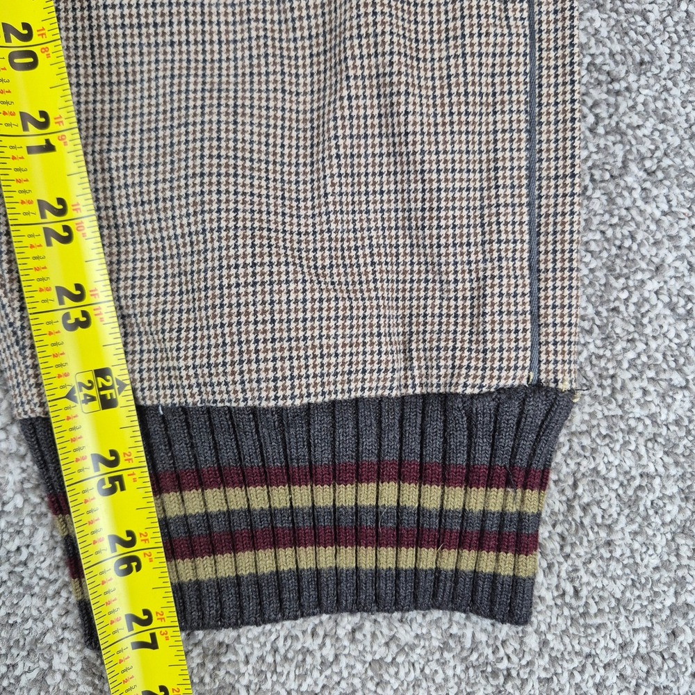 Ice Iceberg Gilmar Jogger Pants Mens 34 Brown Houndstooth Made in Italy - Picture 10 of 13